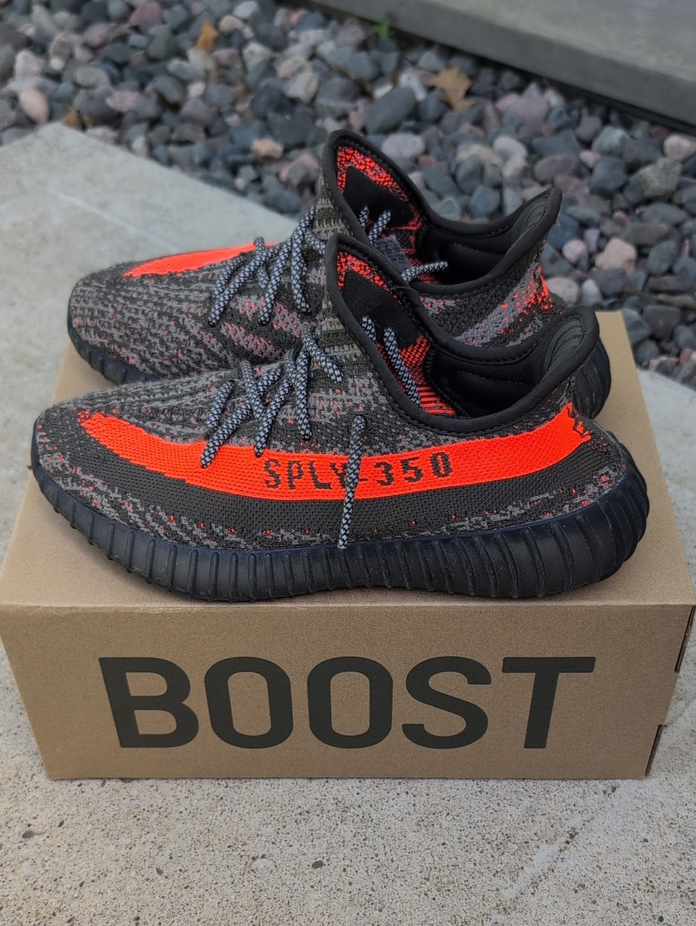 adidas Yeezy Boost 350 V2 Black with Orange Stripe